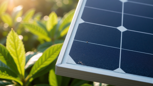 技术人员安装太阳能板现场,阳光充足,展现绿色能源建设场景